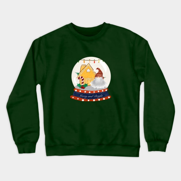 Santa Christmas Snow Globe Crewneck Sweatshirt by bruxamagica